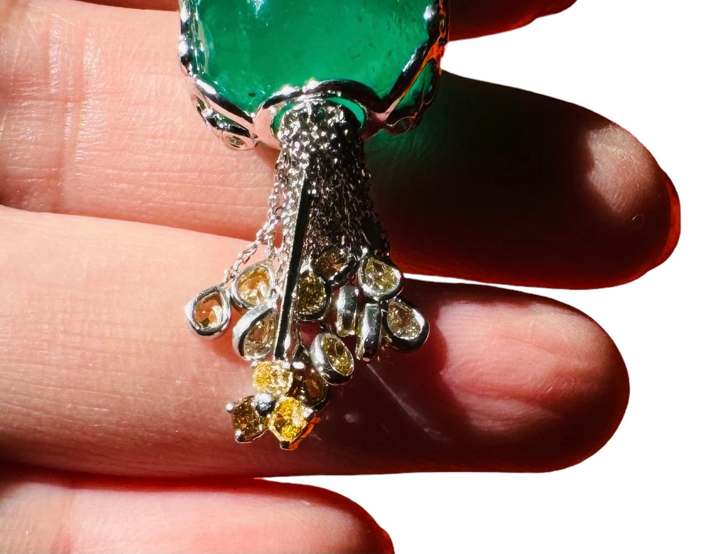 GRS Certified 47 carats natural emerald pendant
