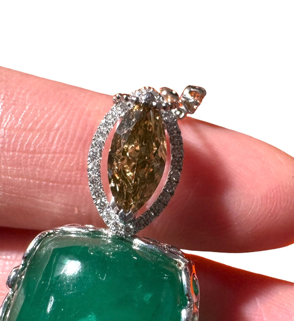 GRS Certified 47 carats natural emerald pendant