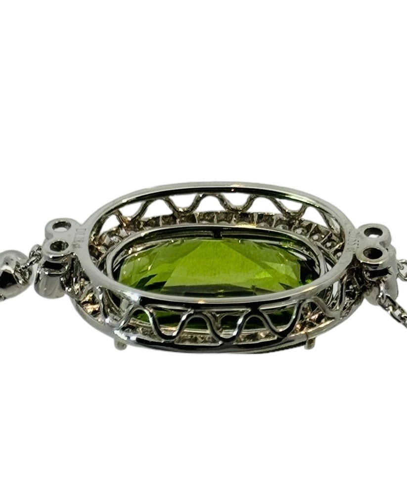 Blossom 20 carat peridot and Diamond Necklace