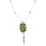 Blossom 20 carat peridot and Diamond Necklace