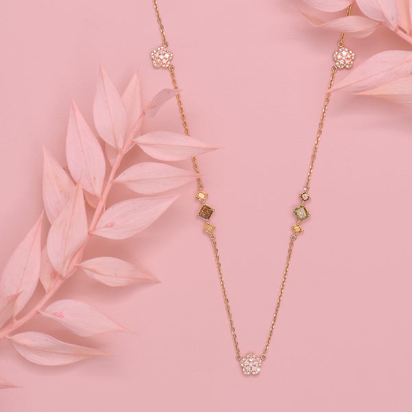 Rosea Peony Chain Necklace